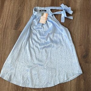 NWT Blue Leopard Silk Tank top